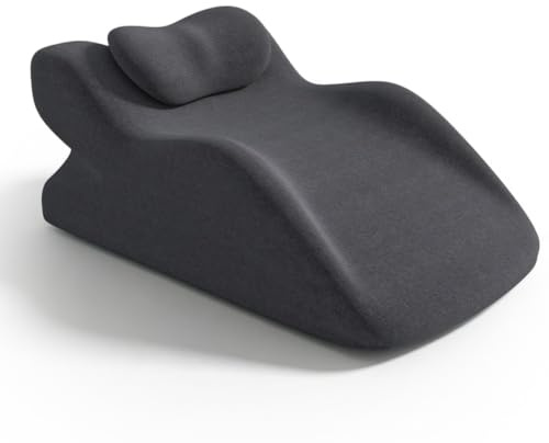Cuscino per vene, cuscino per gambe rialzate, multifunzione, con piccolo cuscino, cuscino per gambe in memory foam, ergonomico, comodo per ginocchia, gambe, caviglie, divano, letto (grigio scuro)