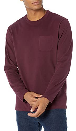 Amazon Essentials Men's Regular-Fit Long-Sleeve T-Shirt, Burgundy, XL