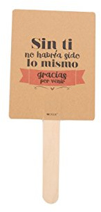 Lote de 18 Pai Pai de Papel Cartón Kraft con FRASES GRACIAS - Originales Pai pais Abanicos de Cartón Papel Baratos
