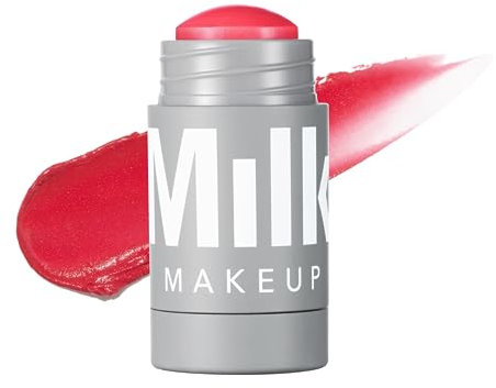 Milk Makeup Lip + Cheek Stick – Buildable Cream Blush + Lip Color w/Hydrating Mango Butter + Avocado Oil for a Natural Flush – Long-Lasting, Multiuse, Vegan Formula – Flip (True Red), 0.21 oz