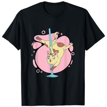 T-shirt con gatto Pole Dance Maglietta