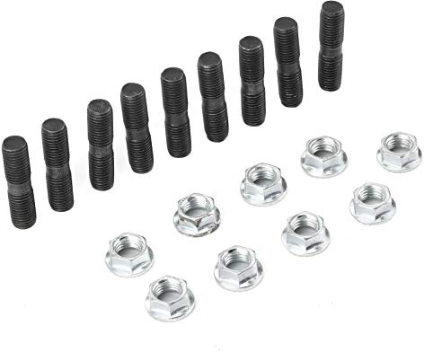 M10X1.25 Borchie Collettore di Scarico Borchie In Acciaio Inox 9Pcs M10X1.25 Borchie Dadi di Bloccaggio Kit Auto Veicolo Accessorio Adatto Per