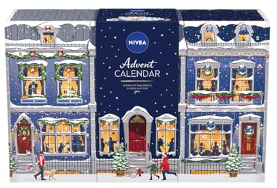 NIVEA Advent Calendar 2023, Women's Gift Set Includes Moisturiser, Face Masks, Lip Balms, Body Cream, Shower Gel, Anti-Perspirant, and More, Skincare Set