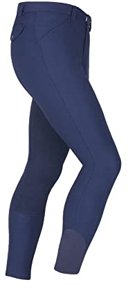 Reithose Herren Vollbesatz Start Morey für Reitsport schwarz/dunkelblau (DE/NL/SE/PL, Numerisch, 46, Regular, Regular, Dunkelblau)