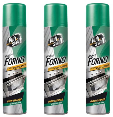 Virsus 3 Pulitori per Forno e Fornelli Spray 450, Capacità 300ml, Detergente Schiuma Attiva ad Azione Sgrassante, Rimozione Rapida ed Efficace di Incrostazione e Residui