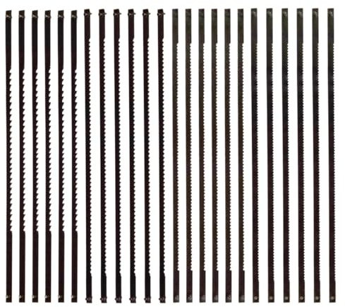 AEIOPRS 24 pcs Lames de Scie à Chantourner à 10/15/18/24 Dents Lames de Scie à Chantourner pour Scier le Bois le Plastique la Mousse les Métaux Tendres