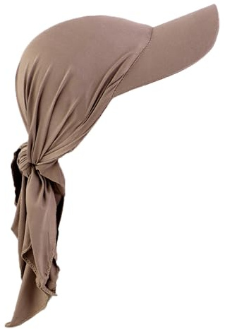Pluto & Fox Berretto da Donna Bandana con Visiera Turbante Legato Indietro Cappelli da Baseball da Sole (IT, Testo, Taglia Unica, Khaki)