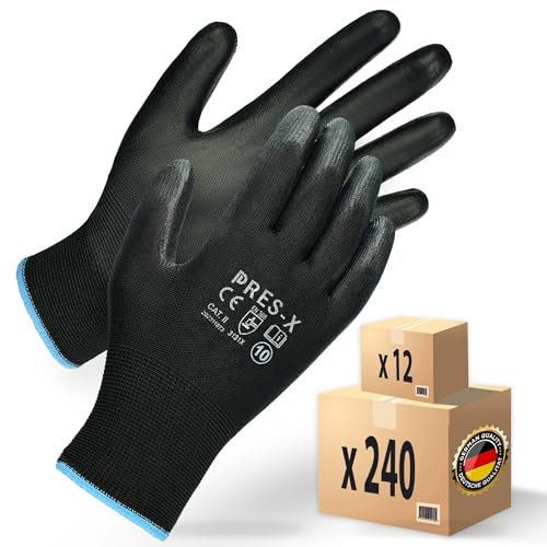 MK-Glove Arbeitshandschuhe aus Polyurethan Herren (12 Paar) - Präzision Handschuhe fur Mechaniker - Atmungsaktiv Schutzhandschuhe mit Gutes Gefühl - Montagehandschuhe Werkstatt - Größe 9-M
