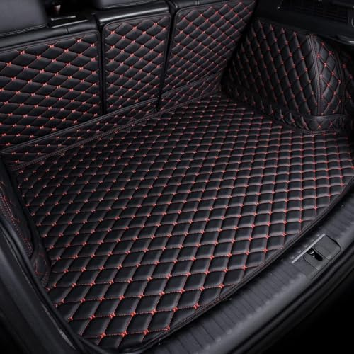 Alfombrilla Maletero Coche para Seat Leon ST/Leon FR (2020 2021 2022 2023 2024), Accesorios de Almohadilla de protección para Maletero Impermeables,2 Blackred