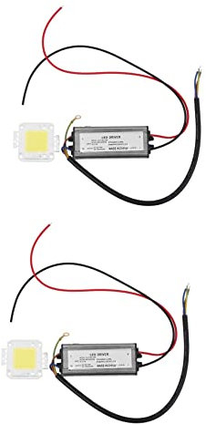 Kznifmk 4X 50W LED Driver Impermeable IP67 Fuente de Alimentación Adaptador de Alta Potencia + 50W Bombilla con Chip LED Ahorro de Energía para la Luz Diurna de Bricolaje