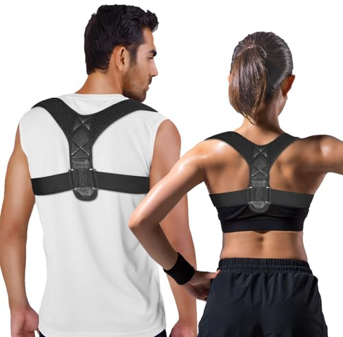HADSOMUN Back Straightener, Posture Trainer for Posture Correction - with Adjustable Back Strap and Relief from Neck, Shoulder and Upper Back Pain for Men and Women