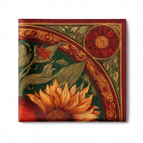 House Black Wolf Silk Pocket Square for Men 15x15 with Premium Gift Box | Luxury Silk Pocket Squares for Men – Floral Ethnic Vintage Printed Handkerchief – Wedding, Business, Party & Birthday Gift