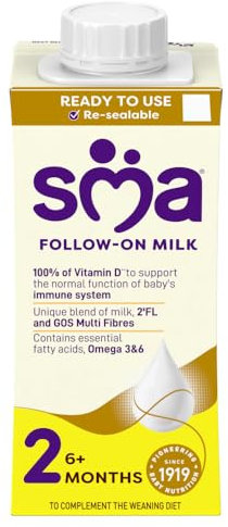 SMA PRO Follow On Baby Milk, Ready To Drink, 6 Months+, 200 ml (Pack of 12)