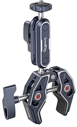 SMALLRIG Super Clamp Ballhead Magic Arm Camera Clamp mit Schnellwechseladapter für Gopro, krabbenförmige Monitorklemme mit 1/4-20, 3/8-16 Gewindelöchern für Gopro/DSLR-Kamera/Stabilisator - 3757B
