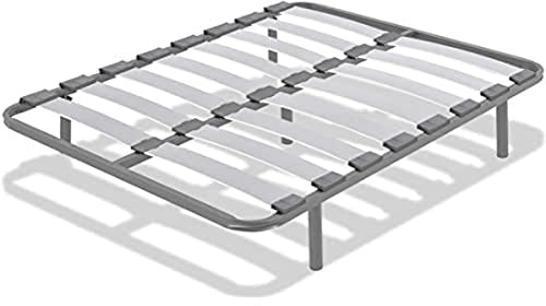 Somier Hermes con Patas de 32 cm | Estructura de Madera y Estructura de Tubos de Acero | Tacos Anti Ruido | Ideal para Dormitorio y Habitación de tu Hogar | Medidas: 140 x 200 cm