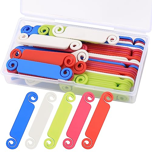 50 Stk Kabeletiketten, Wiederverwendbar Kabelbeschriftung mehrfarbig, Kabelmanagement, Kabelkennzeichnung, Kabeletiketten Tags