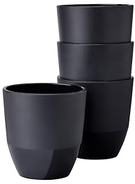 Mepal, Kopp 4 Delar Silueta, Te- Och Kaffekopp, Tål Diskmaskin Och Mikrovågsugn, Porslin, 200 Ml, Svart, Nordic Black
