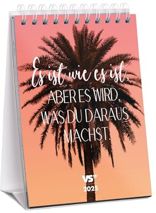 Visual Statements - Best of VS Tischkalender 2025 - Wochenkalender A5 mit 52 motivierende & lustige Sprüche - Tischdeko