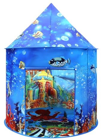Ocean World Play Tent - Under the Sea Adventure Pop-Up Tent for Kids, Indoor Playhouse for Boys & Girls