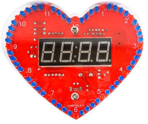Gorise Horloge Électronique Clignotante Numérique En Forme De Cœur 4 Bits, Kit D'apprentissage De La Soudure, Kit De Bricolage Pour Projet Scolaire