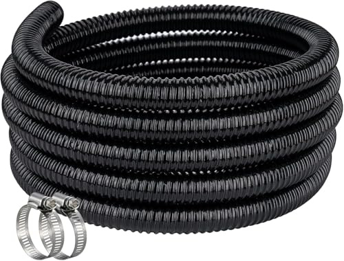 3M Corrugated Flexible Pond Hose Pipe, 25mm ID with 2 Clips, for Pond Pumps and Filters and Water Butt, 1 Inch