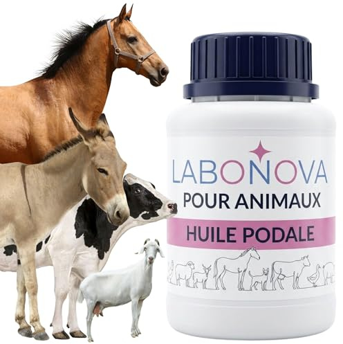 Huile Sabots Cheval – Soin alternatif aux graisses, onguents pour Sabots, Fourchettes, Onglons et Cornes – Animaux, Cheval, Âne, Bovins, Caprins – Nourrit, Assainit et Protège la Corne