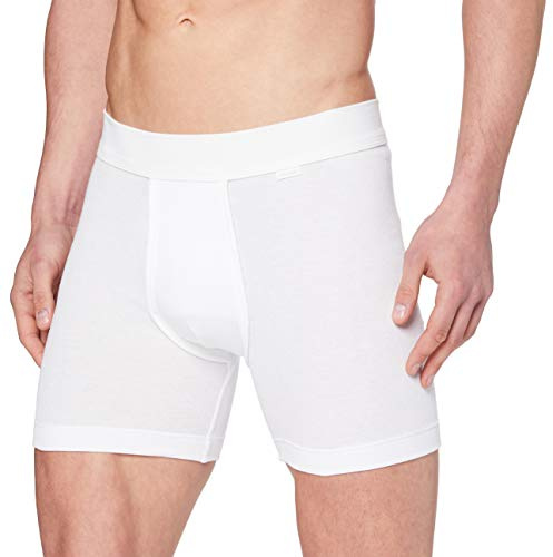 CALIDA Men's Cotton 1:1 Pants Made of Cotton in Fine Rib Quality, White, 46-48