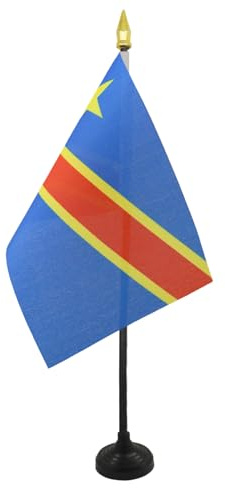 AZ FLAG Bordsflagga Demokratiska republiken Kongo 15x10 cm Plastfot
