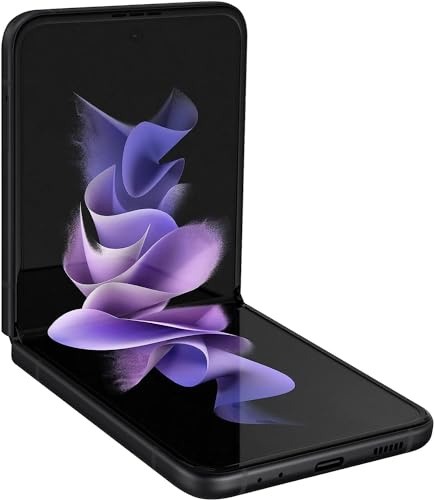 Samsung Galaxy Z Flip 3 5G, US Version, 128GB, Phantom Black - Unlocked (Renewed)