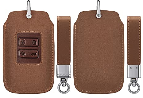 kwmobile Custodia Compatibile con Renault con 4 tasti Smart Key (solo Keyless Go) - Cover Chiavi Auto Protezione Copri Telecomando - Copri Chiave Copertura marrone chiaro/marrone