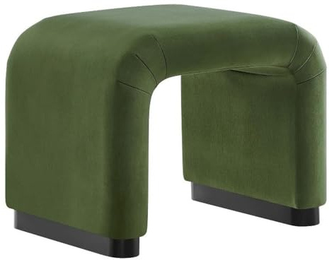 Modway EEI-6733-BLK-MOS Koda Performance Velvet Waterfall Stool, Black Moss Green