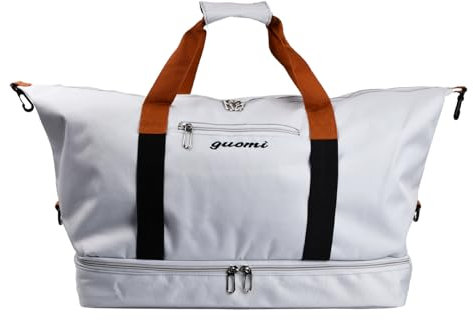 Wisebom Sporttasche für Damen Herren, Große Reisetasche mit Schuhfach wasserdichte Wochenendtasche Trainingstasche, Fitnesstasche Schwimmtasche für Reisen Sport (Grau)