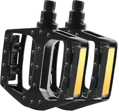 Fahrradpedale 9/16 Zoll Aluminium mit Reflektoren rutschfest MTB Fahrrad Pedalen Set für Rennrad, Mountainbike, E-Bike (B)