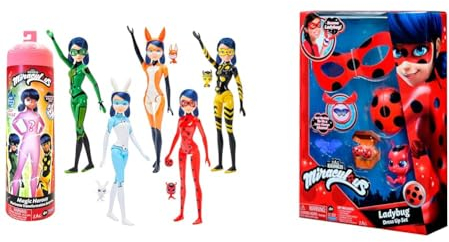 BANDAI Miraculus Ladybug - Marinette Farbe Änderung 26 cm Puppe Miraculous Ladybug - Transformations-Set - Ladybug - Verkleidung & Accessoires - Kostüm für Kinder - P50601