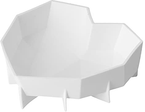 aqxreight Stampo per Torta da Dessert in Silicone a Forma di Cuore con Diamante, Design 3D di Grande capacità, Resistenza Alle Alte Temperature, Bianco