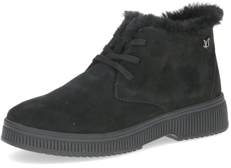 CAPRICE Scarpe stringate da donna in pelle foderate, Nero (Black Suede), 39 EU