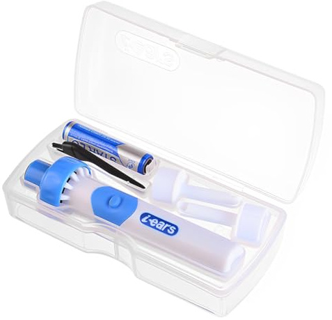 Tomedeks Limpiador de oídos, kit para eliminar cerumen con 2 cabezales de silicona de repuesto, color azul