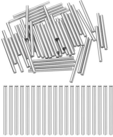 sourcing map 50 perni cilindrici in acciaio, 4 mm x 55 mm, perni di fissaggio per mensole, elementi di fissaggio, tolleranza +/- 0,02 mm, tonalità argento