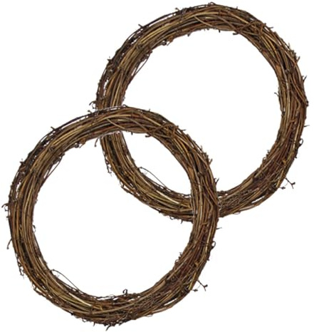 TOPBATHY 2pcs Dried Branches Rattan Garland Wreath Rings Natural Grapevine Wreaths for Crafts for Diy Supplies for Christmas and Decorations