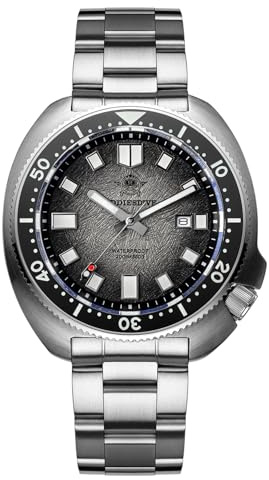 ADDIESDIVE Montre de plongée pour Homme 200m étanche Mouvement à Quartz 2115 Verre Saphir synthétique Lunette tournante Date Lumineuse BGW9 boîtier analogique en Acier Inoxydable AD2511