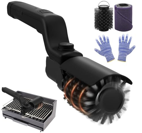 Pulitore Elettrico Per Barbecue,Con Luce Led,In Acciaio Inox 304,3 Velocità,Indicatore Di Batteria A 5 Livelli,Spazzola Elettrica Per Barbecue Per La Pulizia Del Barbecue,Adatta A Tutte Le Griglie