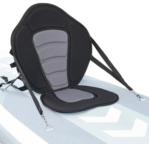 Kajak sits, universellt avtagbart justerbart kajaksäte SUP bräda tillbehör stående up paddle board surfbräda vadderat ryggstöd 51 x 45 cm kompatibel med kajak, roddbåtar