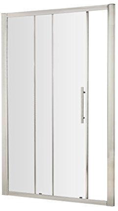 Hudson Reed 1100mm M1100SS-E8 Apex ǀ Modern Bathroom 8mm Toughened Safety Glass Reversible Sliding Single Shower Door, 1100mm x 1850mm, Polished Chrome, Clear