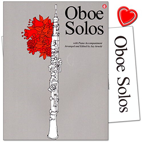 Music Sales Oboe Solos - Spielbuch mit 26 mittelschweren Vortragsstücken mit Klavierbegleitung - Taschenbuch mit bunter herzförmiger Notenklammer