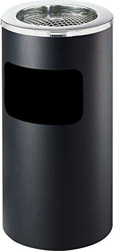 Danieli Ho.Re.Ca. Posacenere da Terra CEP011L/NE | Posacenere da Esterni con Gettacarte | Posacenere da Pavimento con Griglia in Acciaio | Centimetri Ø 30 x 61 | Litri 15 | Nero