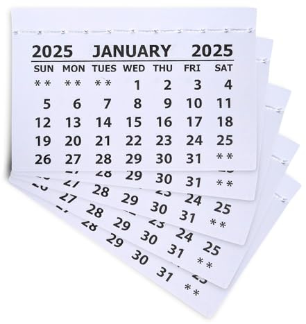 2026 Calendar Tabs Mini Year Planner Calendar Pads - Stitched White Paper Calendar for Personalized Gift Small Desk Calendar Perfect for Handmade Festive Craft at Home Classroom or Office Pack of 10