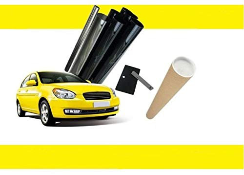 Rouleau de Film Teinté Noir Haute Qualité 6m x 76cm - Teinte 5% VLT - Film Solaire Protection UV pour Voiture, Bâtiment, Fenêtres - Réduction Chaleur & Intimité Optimale