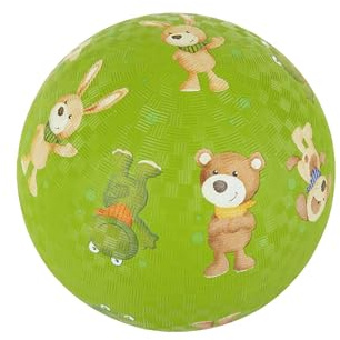Sigikid 42431 Pelota de Caucho Animales PlayQ Niñas y Niños Juguetes para Bebés Recomendado a Partir de 1 año Verde