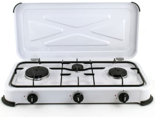 D.I.L© Portable Gas Stove 3 Burner Outdoor Camping Caravan LPG Cooker Cooktop