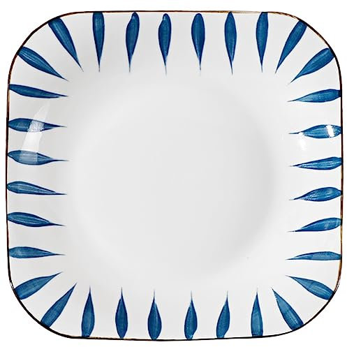 Meiiron Piatti in ceramica da 8,5 pollici Set di stoviglie for microonde da 2/4/6 piatti piani quadrati (Color : 2Pcs)